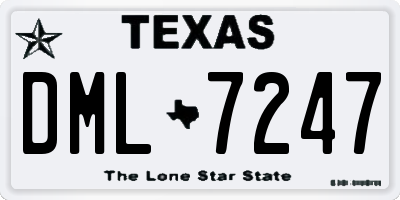 TX license plate DML7247