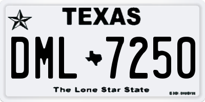 TX license plate DML7250
