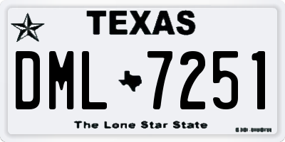 TX license plate DML7251