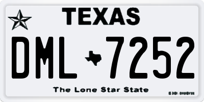 TX license plate DML7252