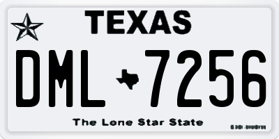 TX license plate DML7256