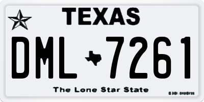 TX license plate DML7261