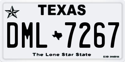 TX license plate DML7267