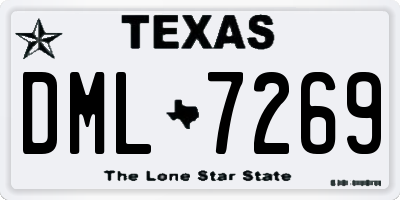 TX license plate DML7269
