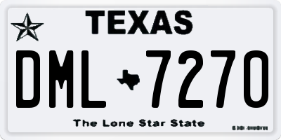 TX license plate DML7270