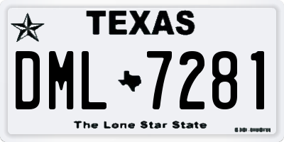 TX license plate DML7281