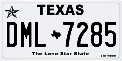 TX license plate DML7285