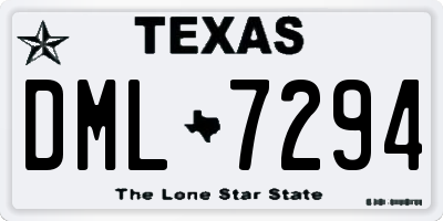 TX license plate DML7294