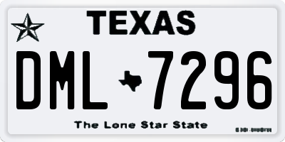 TX license plate DML7296