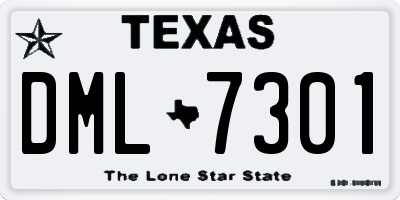 TX license plate DML7301