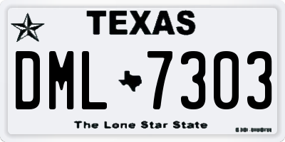 TX license plate DML7303