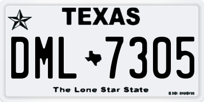 TX license plate DML7305