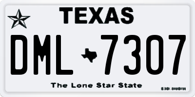 TX license plate DML7307