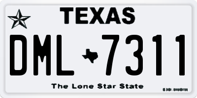 TX license plate DML7311
