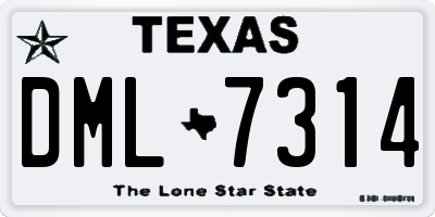 TX license plate DML7314