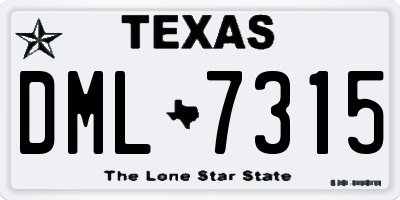 TX license plate DML7315