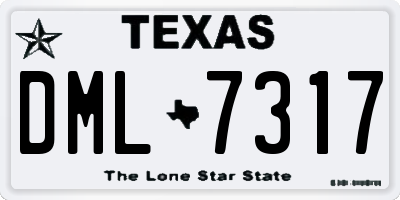 TX license plate DML7317