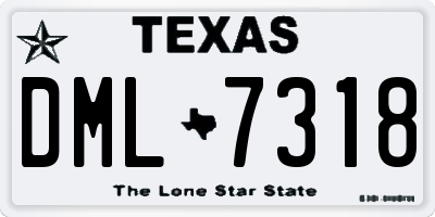 TX license plate DML7318