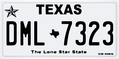 TX license plate DML7323