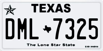 TX license plate DML7325