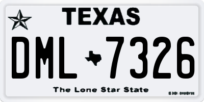 TX license plate DML7326
