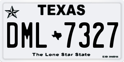 TX license plate DML7327
