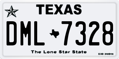 TX license plate DML7328