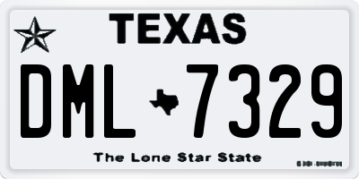 TX license plate DML7329