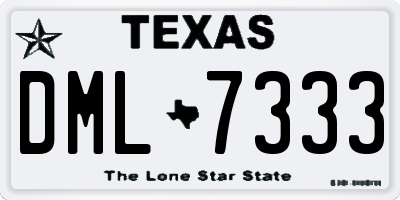 TX license plate DML7333