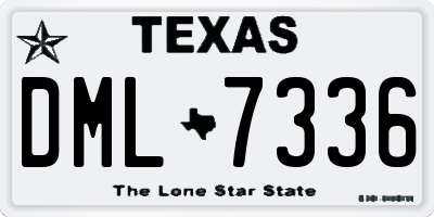 TX license plate DML7336