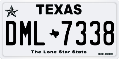 TX license plate DML7338