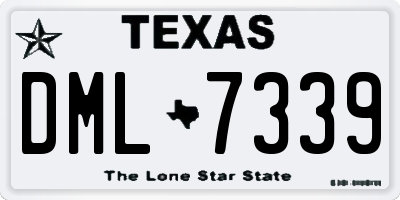 TX license plate DML7339