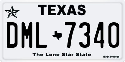TX license plate DML7340