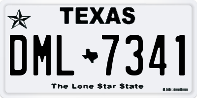 TX license plate DML7341