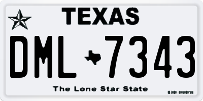 TX license plate DML7343