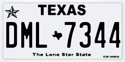 TX license plate DML7344