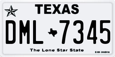 TX license plate DML7345