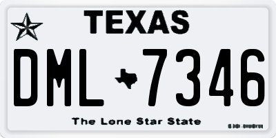 TX license plate DML7346