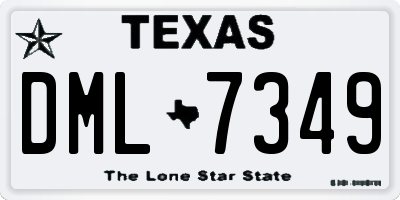 TX license plate DML7349