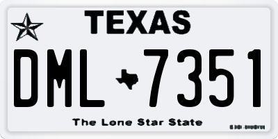 TX license plate DML7351