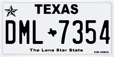 TX license plate DML7354