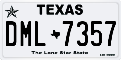 TX license plate DML7357