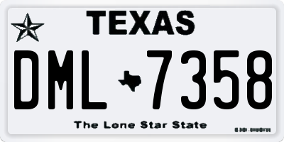 TX license plate DML7358