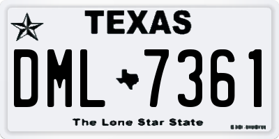 TX license plate DML7361