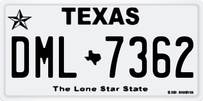 TX license plate DML7362