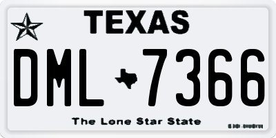 TX license plate DML7366
