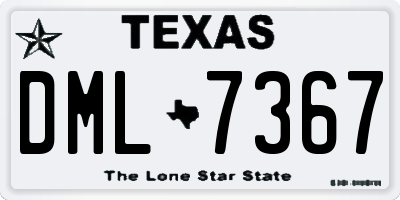 TX license plate DML7367