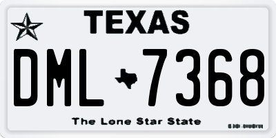 TX license plate DML7368