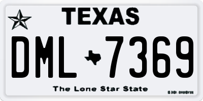 TX license plate DML7369