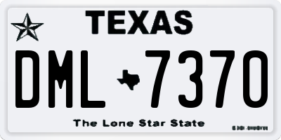 TX license plate DML7370